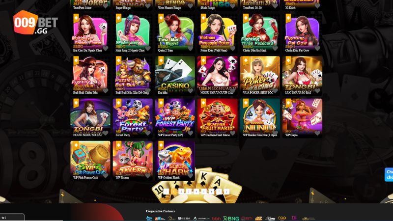  1 vài trò chơi cá cược game bài 0009Bet đình đám 2024